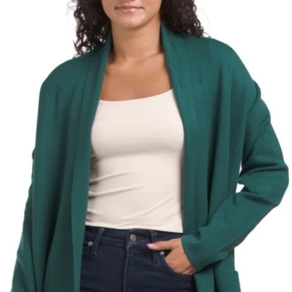 MaxSport Double Knit Shawl Collar Teal Cardigan, Sz L NWT - Picture 12 of 12